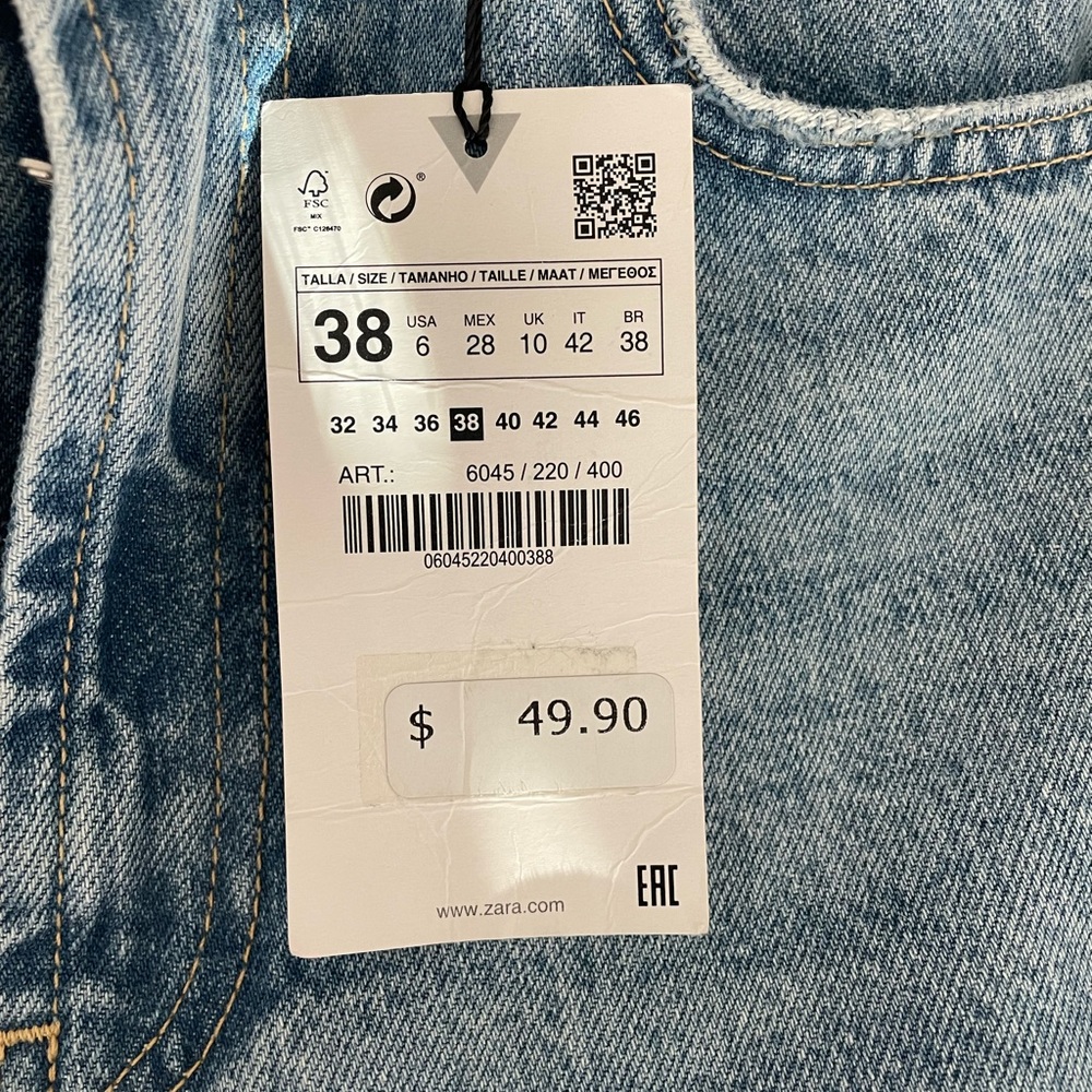 NWT Zara jeans Sz 6 - Picture 4 of 9